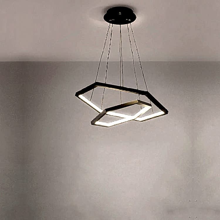 İkili Altıgen Modern Sarkıt Led Avize